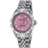 Image 2 : Rolex Ladies Stainless Steel Pink Pyramid Diamond Datejust Wristwatch