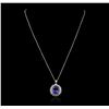 Image 2 : 14KT White Gold 9.14 ctw Tanzanite and Diamond Pendant With Chain