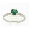 Image 5 : Platinum Etched Petite QUALITY .51 ctw Emerald Solitaire Ring Engagement