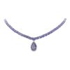 Image 1 : 34.55 ctw Tanzanite and Diamond Necklace - 14KT White Gold