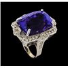 Image 5 : 31.60 ctw Tanzanite and Diamond Ring - 14KT White Gold