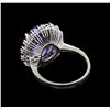 Image 3 : 14KT White Gold 6.27 ctw Tanzanite, Sapphire and Diamond Ring