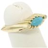 Image 3 : 14k Gold Ribbed Marquise Cabochon Robin Egg Turquoise Solitaire Ring