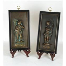 Pair of Chalk Relief Plaques