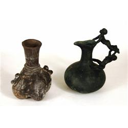 Metal and Clay Vases