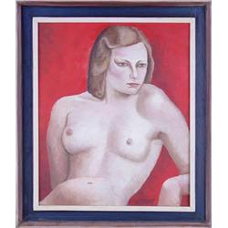 Tabor Utley, WPA Style Oil on Board