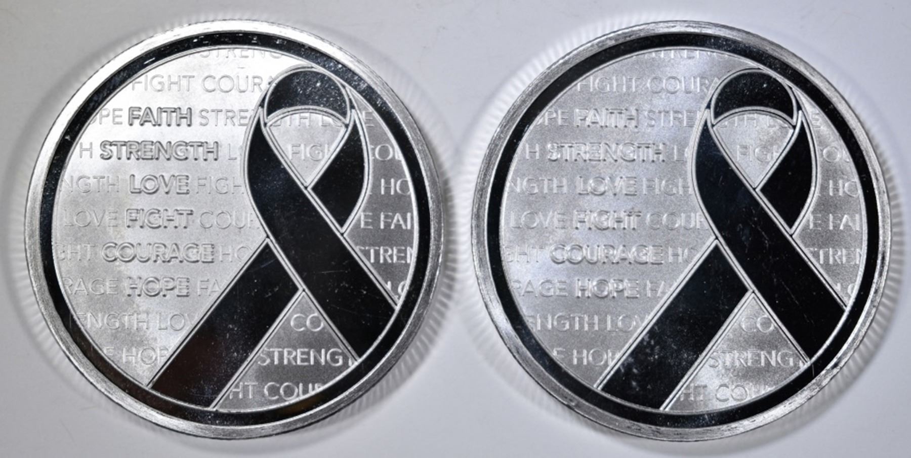 2-AWARENESS RIBBON 1oz .999 SILVER ROUNDS