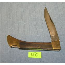 Brass and walnut panther Jr pocket knife