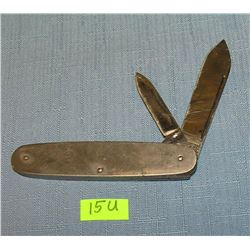 Stainless steel 2 bladed gentleman's pocket knife