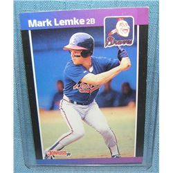 Vintage Mark Lemke all star rookie baseball card