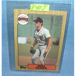 Vintage Will Clark rookie baseball card