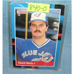 Vintage David Wells rookie baseball card