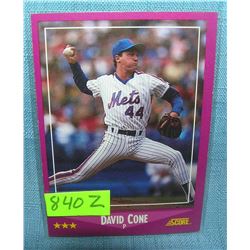 Vintage David Cone rookie baseball card