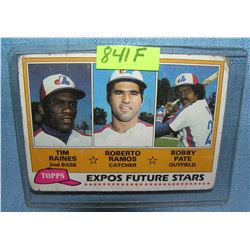 Vintage Tim Raines rookie baseball card