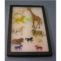 Group of vintage jungle and farm animals