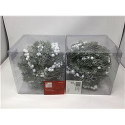 Lot of 8inchFlocked Ball Ornaments (2ct)