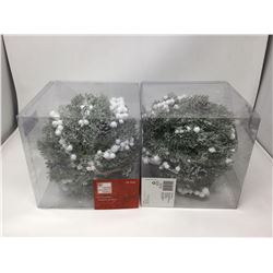 Lot of 8inch Flocked Ball Ornaments (2ct)