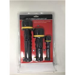 3 Pack Rubber Flashlight Set