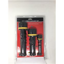 3 Pack Rubber Flashlight Set