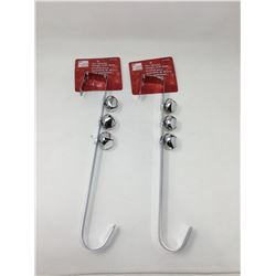 Lot of 14inchWreath Hangers with Bells-Silver