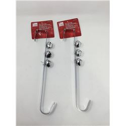 Lot of 14inch Wreath Hangers with Bells-Silver