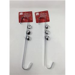 Lot of 14inch Wreath Hangers with Bells-Silver