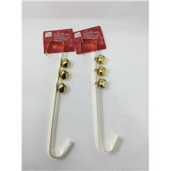 Lot of 14inch Wreath Hangers with Bells-Brass