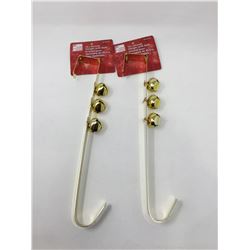 Lot of 14inch Wreath Hangers with Bells-Brass