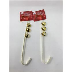 Lot of 14inch Wreath Hangers with Bells-Brass