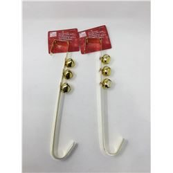 Lot of 14inch Wreath Hangers with Bells-Brass