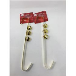 Lot of 14inch Wreath Hangers with Bells-Brass