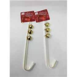 Lot of 14inch Wreath Hangers with Bells-Brass