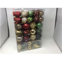 Lot of 66 Piece Shatter Resistant Ornaments