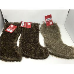Lot of 3 Faux Fur Stockings