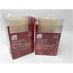 Lot of 2-6inch Bisque Wax LED Candles
