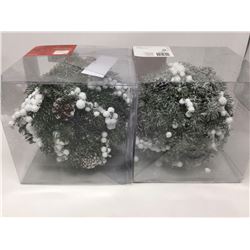 Lot of 2-8inch Flocked Ornaments