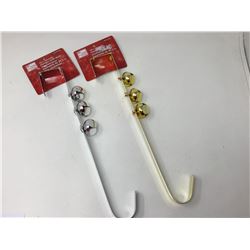 14 inch Wreath Hangers with Bells- Brass and Silver