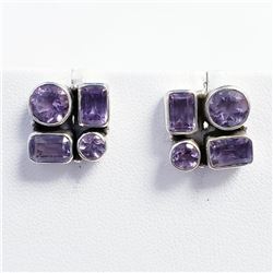 Silver Amethyst Earrings, Suggested Retail Value $100