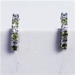 Silver Peridot Cubic Zirconia Earrings, Suggested Retail Value $100