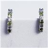 Image 1 : Silver Peridot Cubic Zirconia Earrings, Suggested Retail Value $100