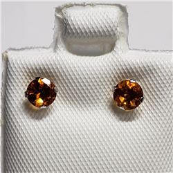 14K White Gold Citrine(0.4ct) Earrings, Made in Canada, Suggested Retail Value $80