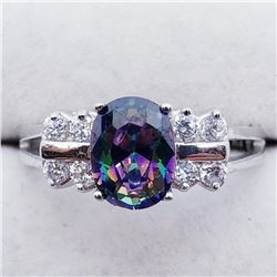 Silver Mystic Topaz (3.5G) Ring (~weight 3.5g), Suggested Retail Value $200