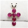 Image 1 : 10K Yellow Gold Diamond Cut Burmese Rubies(1ct) Pendant (~Size 7) (~weight 3.75g), Made in Canada, S