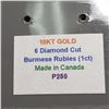 Image 3 : 10K Yellow Gold Diamond Cut Burmese Rubies(1ct) Pendant (~Size 7) (~weight 3.75g), Made in Canada, S