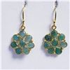 Image 1 : Gold plated Silver Emerald Earrings, Suggested Retail Value $100