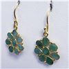 Image 2 : Gold plated Silver Emerald Earrings, Suggested Retail Value $100