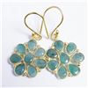 Image 3 : Gold plated Silver Emerald Earrings, Suggested Retail Value $100