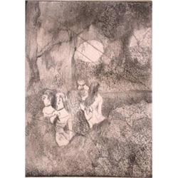 EDGAR DEGAS Etching Impressionism 1877