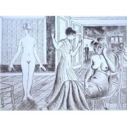 PAUL DELVAUX Etching Belgian Surrealism