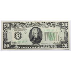 1934-A $20 FEDERAL RESERVE NOTE
